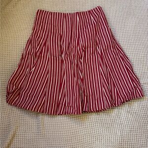 Cato Red and White Striped A-Line Skirt